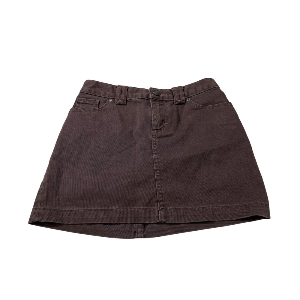Patagonia Iron Clad Denim Mini Skirt 27 Brown Organic Cotton Utility Gorpcore